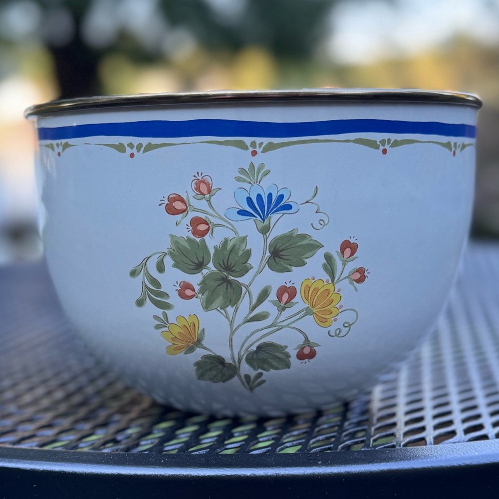 Floral Enamel Bowl